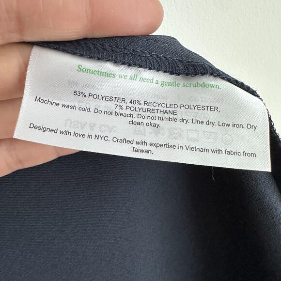 MM LaFleur Dress 2 Navy Malala Recycled WonderTex Career Quiet Luxury Minimalist - Picture 5 of 11